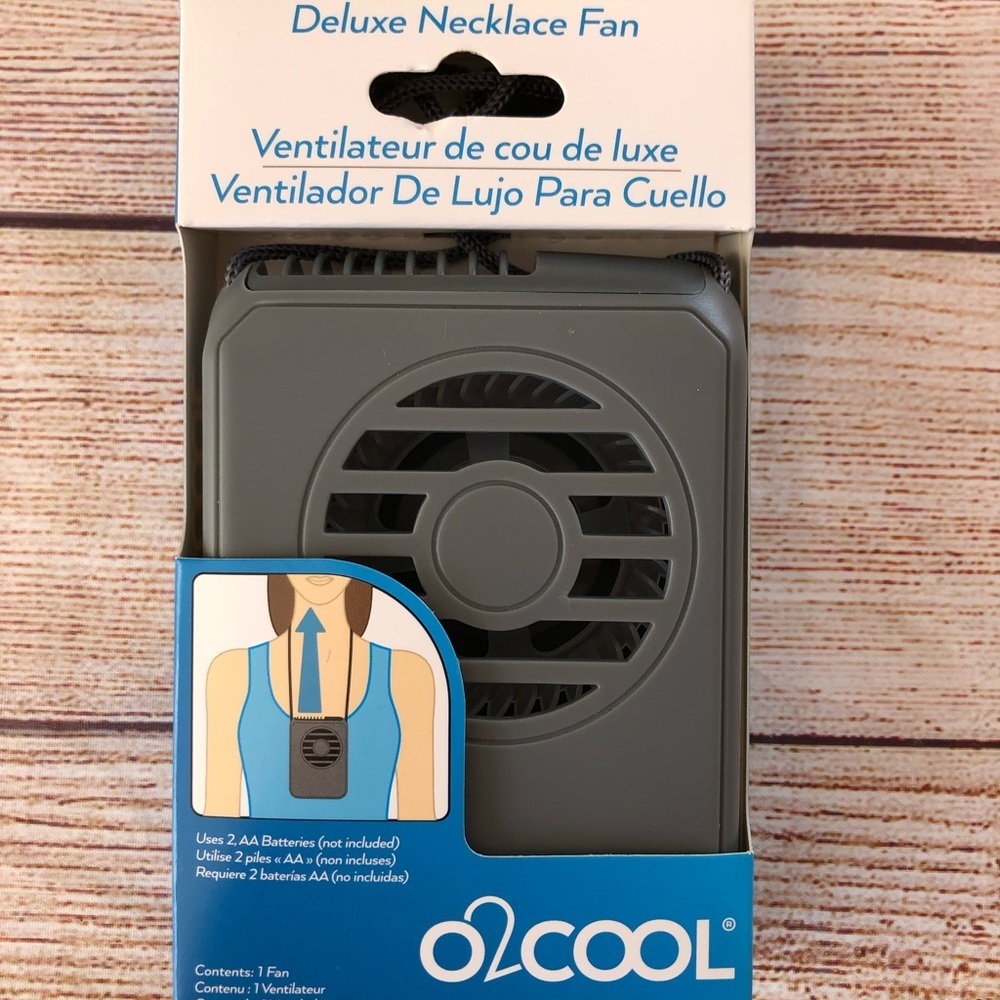 O2 Cool Deluxe Necklace Fan Gray